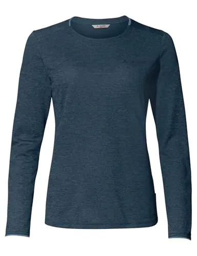 VAUDE Damen Shirt Wo Essential LS T-Shirt - Langarmshirt für Damen, pflegeleicht und schnelltrocknend, ideal für sommerliche Aktivitäten. Umweltfreundlich dank VAUDE Green Shape-Label.