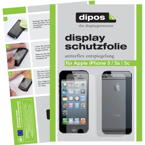 5x Schutzfolie für Apple IPhone 5 matt VORNE + HINTEN Displayschutz Antireflex