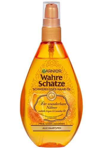 Garnier Haar-Öl für jedes Haar, Mit pflegendem Arganöl für mehr Glanz und Geschmeidigkeit, Wahre Schätze, 1 x 150 ml
