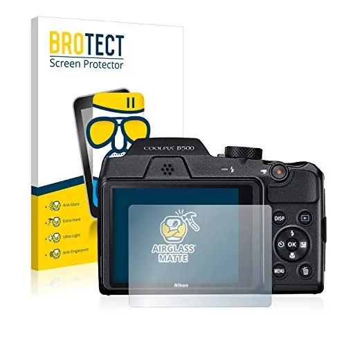 BROTECT Entspiegelungs Schutzglas für Nikon Coolpix B500 Schutzfolie Panzer Folie Glas Matt [Extrem Kratzfest 9H, Anti-Reflex, Anti-Fingerprint]