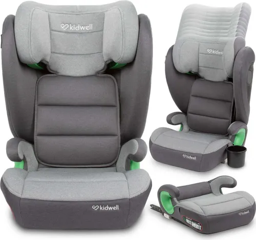 COIL Kinderautositz, Kindersitz, Autositz Weston I-SIZE, Verstellbare Kopfstütze,  Belastbarkeit 15-36 kg,ab 3 bis 12 Jahren, Dunkelgrau