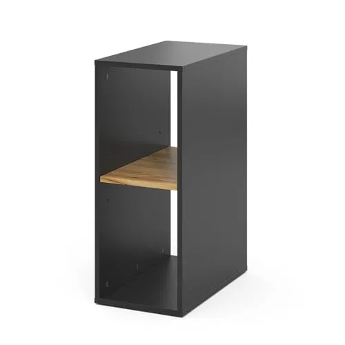 Vicco PC-Schrank Tomy, Anthrazit/Goldkraft Eiche - Computerschrank mit 2 Fächern, stilvolles Design und einfache Montage für ein ordentliches Büro und effizientes Arbeiten.