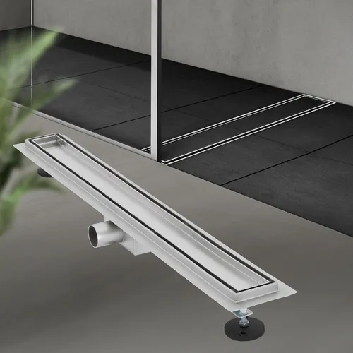 LuxeBath Duschrinne 80cm 2in1 - Duschkabinen & -wände, hochwertige Edelstahl-Konstruktion für barrierefreie Badezimmergestaltung, befliesbar oder satinierte Oberfläche wählbar