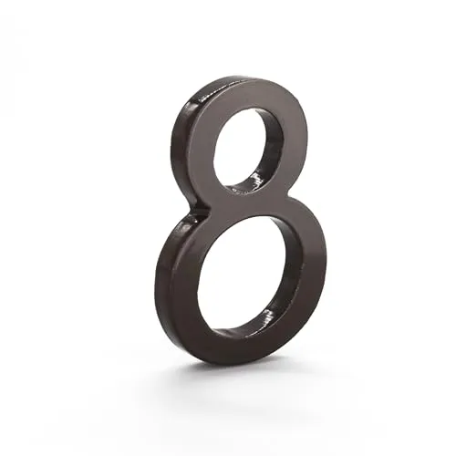Montague Metal Products Powder Coated Black MHN-06-F-RB1 Schwimmende Hausnummer Acht 6" x 4.19" x 0.31" Römische Bronze