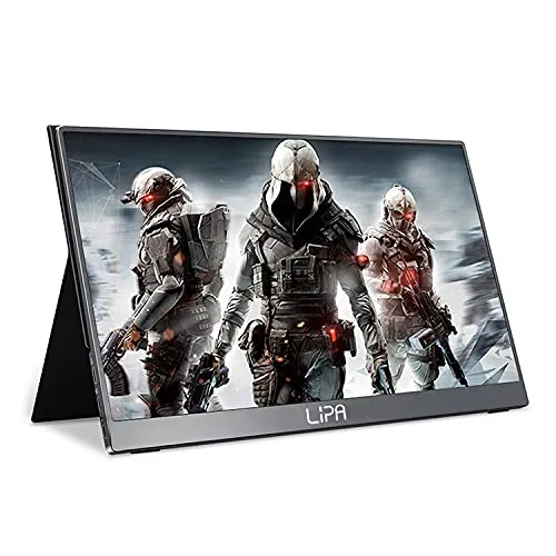 Lipa HDR-60 Tragbarer Monitor 17,3" Full HD 144 Hz - Monitore: 17,3" Full HD tragbarer Monitor mit 144 Hz, ideal für Spielekonsolen und unterwegs, inklusive Hülle und Ständer für einfachen Transport.