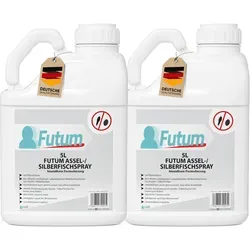 FUTUM 2x5L Silberfischspray / Asselspray bekämpft Insekten, Eier, Larven, Insektenspray ohne Biozide auf Wasserbasis,  Sofortwirkung ohne Flecken