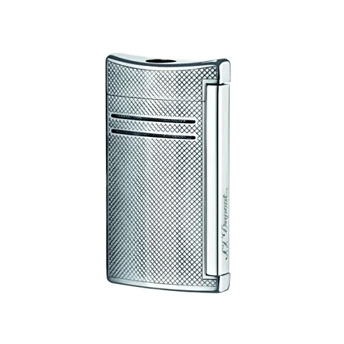 S.T. Dupont Maxijet-Feuerzeug, gebürstetes Chrom-P 65 x 37 x 14 mm Chrom-Gitter