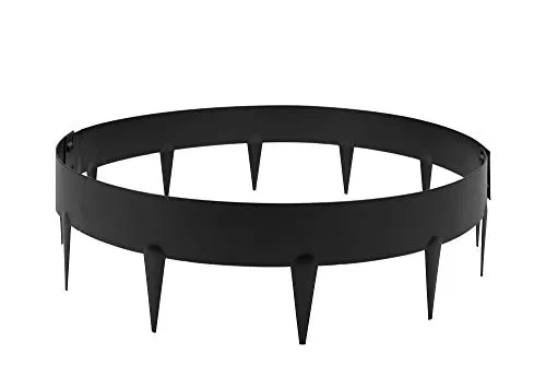 HORNVAL Stahl Baumumrandung mit Dornen - Wurzelsperren aus Zinkblech - Rasenkanten aus wetterfestem, rostfreiem Metall, ideal zur flexiblen Abgrenzung von Bäumen und Gartenbereichen. Einfach zu montieren und umweltfreundlich.