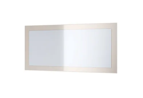 Vladon Wandspiegel Lima V1 – Moderner Spiegel in Sandgrau Hochglanz (89 x 45 cm) - Eleganter Wandspiegel mit abgerundetem Rahmen, ideal für Flur, Schlafzimmer oder Bad. Pflegeleichte Oberfläche und vielseitig kombinierbar. Made in Germany.