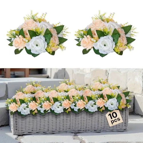 VEVOR Blumenkugeln für Hochzeitsmittelstücke - Künstliche Blumenarrangements in Champagnerfarbe, ideal für kreative Dekorationen. Kompakte Größe und leichtes Material machen sie perfekt für Hochzeiten und Events.