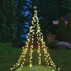 XXL 4 Meter Lichterpyramide mit 400 LEDs - Weihnachtsbeleuchtung, beeindruckende Höhe von 4 Metern für festliche Stimmung und strahlende Lichterpracht.