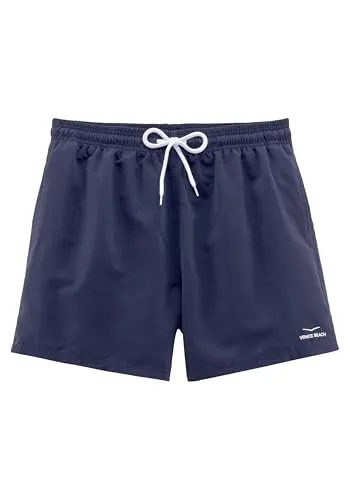 Badeshorts VENICE BEACH für Herren, Größe M - Herren-Bademode aus weicher Microfaser mit recyceltem Polyester. Stilvolles unifarbenes Design mit elastischem Kordelzug und praktischen Taschen.