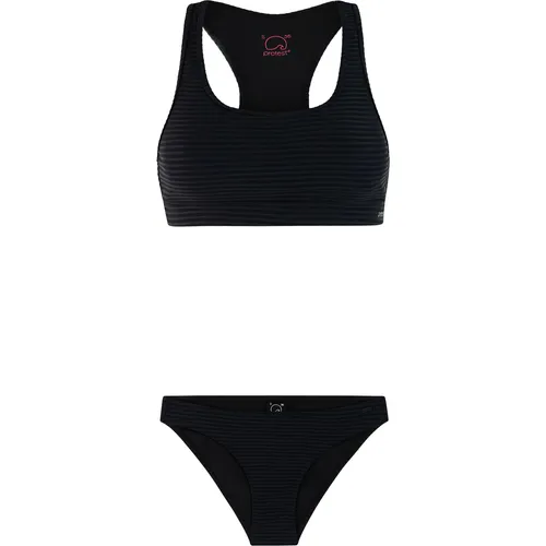 PROTEST PRTEAGER Bikini 2025 true black - Sportlicher Badespaß - Bademode mit herausnehmbaren Polstern für zusätzlichen Komfort und schnelltrocknendes Material. Ideal für Stand-up-Paddle-Abenteuer und umweltfreundlich hergestellt.