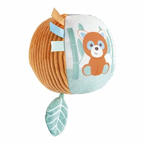 Chicco My Sweet Doudou Panda & Chameleon Ball, weicher Ball aus verschiedenen Stoffen, mit Klimpern, leicht zu greifen, manuelle Aktivitäten, Babyspielzeug, erstes Spiel für Kleinkinder, ab 0 Monaten