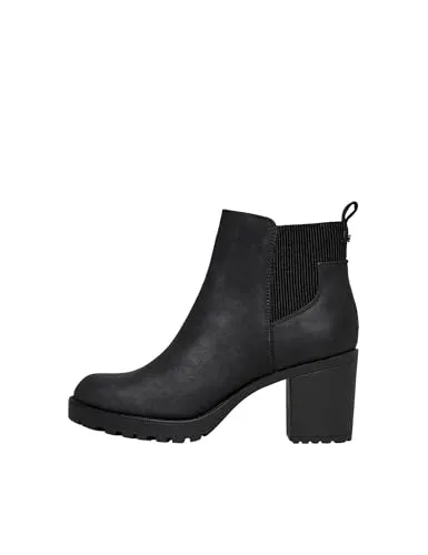 ONLBARBARA HEELED BOOTIE NOOS - Wanderschuhe mit elastischem Einsatz, langlebiger TPR-Sohle und stylischem Mandelzehen-Design für optimalen Tragekomfort und modischen Look.