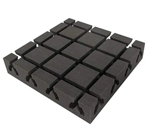 Akustikpur Akustikschaumstoff High End (B-Ware) Absorber SELBSTKLEBEND - Schalldämmmatten zur effektiven Akustik Dämmung, ca. 40 cm x 40 cm x 8 cm