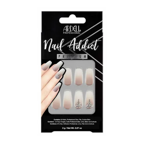 Ombre Künstliche Nägel Set - Rich Tan, Brokat, Größe L - Nagel Addict Ardell