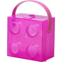 LEGO Box mit Griff , Aufbewahrungsbox violett/transparent