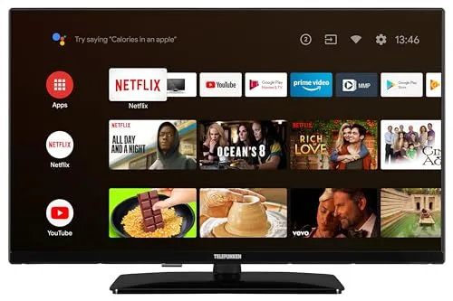 Telefunken Android TV 32 Zoll - Full HD Smart TV mit Dolby Vision HDR, Triple-Tuner und Sprachsteuerung über Google Assistant