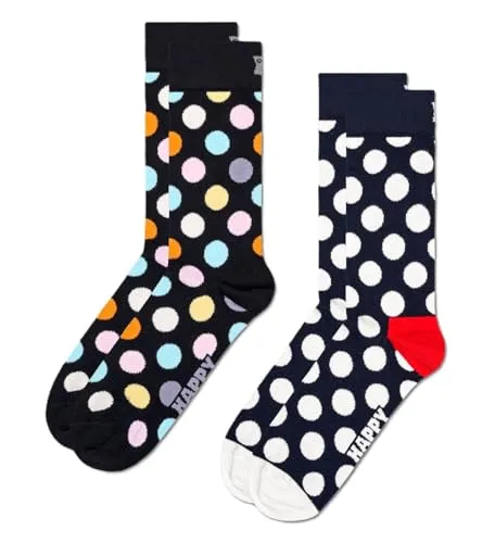 Happy Socks Basicsocken 2-Pack Classic Big Dot Socks - Entdecke die zeitlosen Big Dot Socken im praktischen 2er-Pack. Aus hochwertiger, nachhaltiger Baumwolle für ein angenehmes Tragegefühl und vielseitige Kombinationsmöglichkeiten.