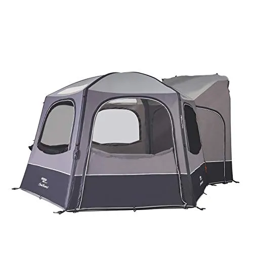 Vango Airhub Hexaway II Low Cloud Grey - Vorzelte - Freistehendes Vango AirBeam Vorzelt mit großem Wohnraum, zwei Eingängen und drei Moskitonetzfenstern für optimalen Komfort und Helligkeit.