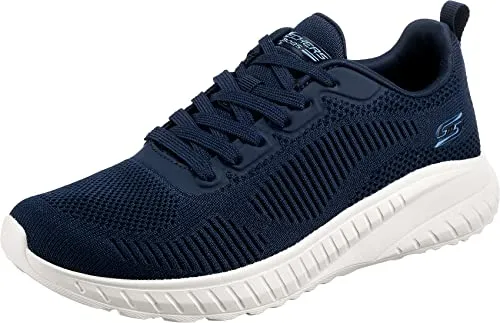 Skechers Bobs Squad Chaos Face Off Damen Sportschuhe - Damen-Sneaker mit sportlichem Stil und Komfort, ausgestattet mit gepolsterter Memory Foam-Einlegesohle und Unterstützung für Tierschutzprojekte.