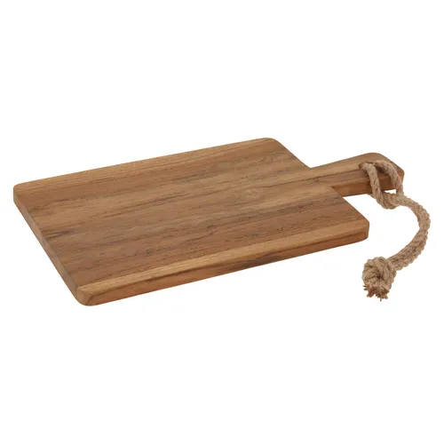 Teakholz Schneidebrett mit Griff 34x18x1,5cm Küchenbrett Holz Servierbrett Küche
