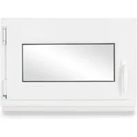 Neruli Kellerfenster Kunststoff Weiß Dreh-Kipp 110x50 cm BxH DIN Links 3 -Fach Glas Dichtung Schwarz