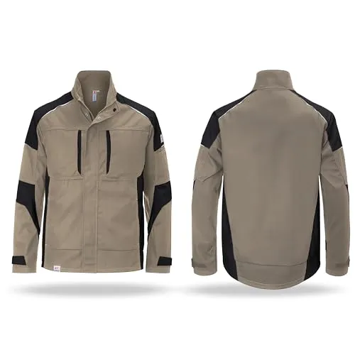 Arbeitsjacke "ACTIVIQ" - XL - khaki/Schwarz - Robuste Arbeitsjacke aus 35/65 Mischgewebe, ideal für anspruchsvolle Arbeiten. Ergonomischer Schnitt und Reflexelemente sorgen für Sicherheit und Bewegungsfreiheit.