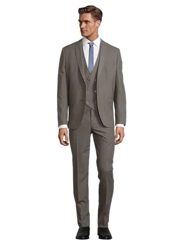 Steffen Klein Herren Business Anzug 3-teilig mit Weste - Eleganter 3-teiliger Anzug in Slim Fit-Form, ideal für jedes Business-Event. Die zweireihige, regulierbare Weste sorgt für perfekten Sitz und Vielseitigkeit.