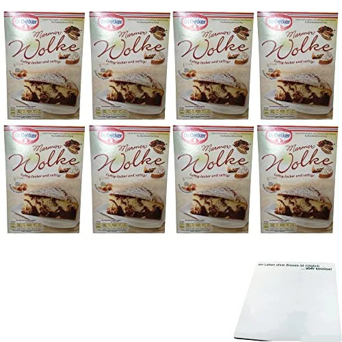 usy Bundle für Dr. Oetker Marmor-Wolke Backmischung 8er Pack (8x455g Packung) + usy Block