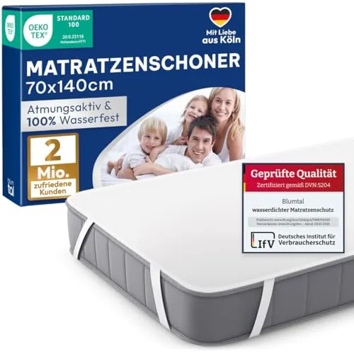 Blumtal® Matratzenschoner 70x140 cm im 2er Set - Oeko-Tex zertifizierte Inkontinenzunterlage waschbar - wasserdichte Matratzenauflage 70x140 - Matratzenschutz wasserdicht - Unterlagen Bett Inkontinenz