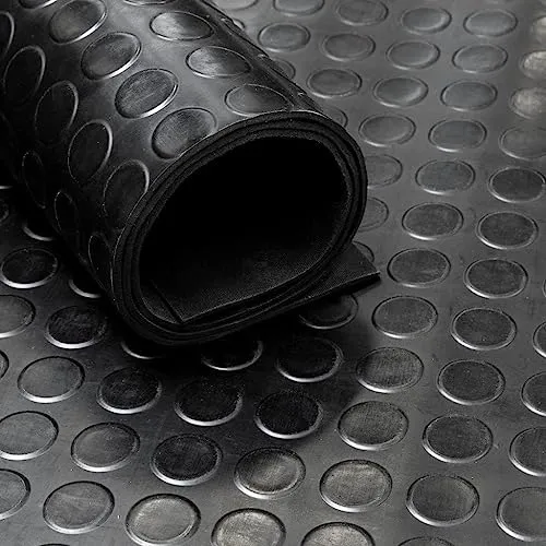 Gummiläufer von VIVOL, Noppen, 120cm, 3 mm dick - Dämmstoff Gummimatte mit Noppen, schallabsorbierend und ideal für Lärmminderung in Wohn- und Arbeitsräumen, 100% Gummi.