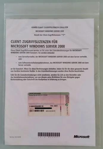 CAL DEVICE (Geräte) für Windows 2008 Server Standard R1 und R2 NEU 5