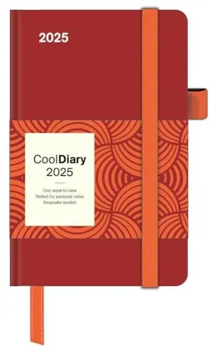 N NEUMANNVERLAGE - Rust 2025 Cool Diary, 9x14cm, Wochenkalender mit Banderole und Lesebändchen, Tasche für Visitenkarte, Jahres- und Monatsübersicht, Mondphasen und internationales Kalendarium: Cool Diary