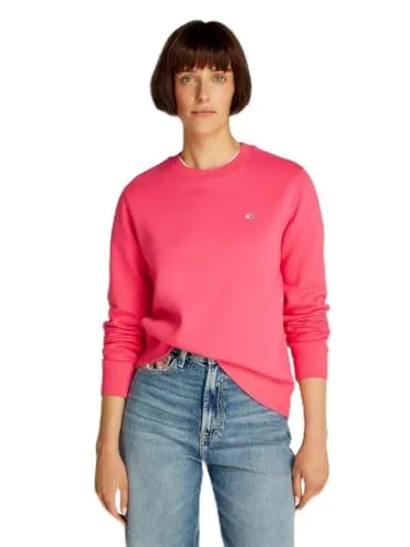 Tommy Jeans Sweatshirt TJW REG S FLAG CREW - Amour - Stylisches Sweatshirt in Amour, aus 80% Baumwolle, pflegeleicht und ideal für einen lässigen Look. Mit Logostickerei und Rippbündchen für einen modernen Touch.