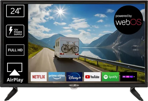 REFLEXION LED24IBT Smart LED Fernseher 24 Zoll - Smart TV mit LG webOS, ideal für Wohnwagen und Camping, Full HD (1920 x 1080) mit Bluetooth und WLAN für Streaming unterwegs.