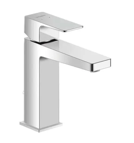 Duravit Manhattan Waschtischarmatur, Größe M (Auslauf Höhe 116 mm), wassersparende Waschbecken Armatur (MinusFlow), Wasserhahn Bad mit Zugstangen-Ablaufgarnitur, Armatur Waschbecken, Chrom