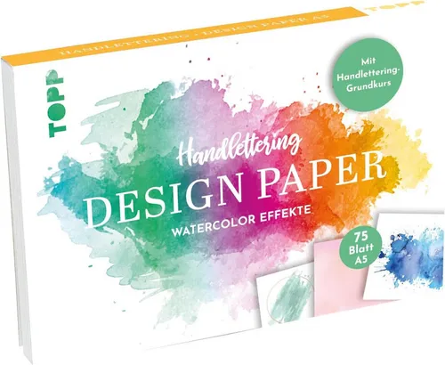 Handlettering Design Papier DIN A5 * Watercolor Effekte * TOPP 18138