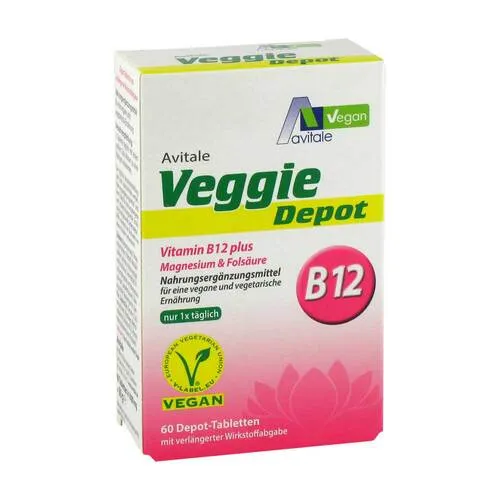 Veggie Depot Vitamin B12 + Magnesium + Folsäure Tabletten 60 g