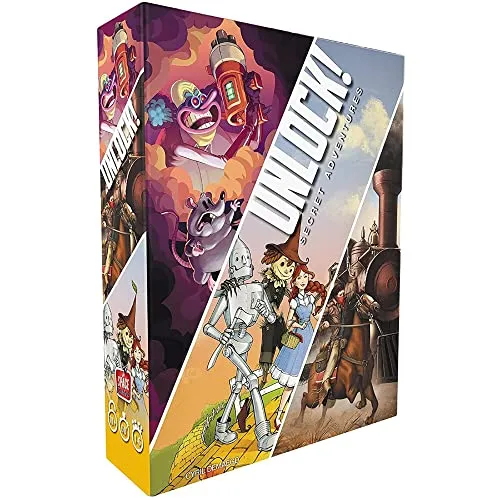 Asmodee Unlock 3! Secret Adventures (ENG) - Escape Room Erlebnis - Gesellschaftsspiel, verwandeln Sie Ihr Zuhause in ein Escape Room mit drei spannenden Szenarien, die Ihre Deduktionsfähigkeiten herausfordern. Ideal für spannende Spieleabende!