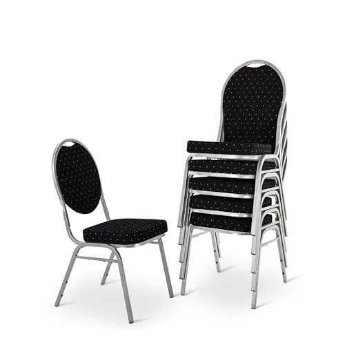 MACO Möbel Raburg Stapelstuhl 6er Set David - stabil & stapelbar - Besucher- & Konferenzstühle, Gewerbequalität mit einer Belastbarkeit von bis zu 150 kg, ideal für Konferenzen, Seminare und Gastronomie.