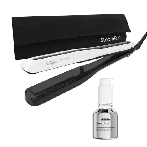 L'Oréal Professionnel Pflegeset mit SteamPod 3, All-in-One-Dampfstyler mit Case und SteamPod Glättungskonzentrat (50 ml) für Schutz vor Hitze bis 230°C und hoher Luftfeuchtigkeit, Für alle Haartypen