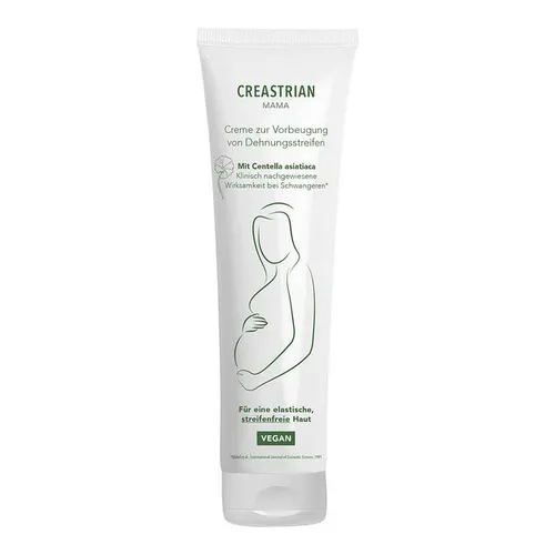 Creastrian Mama Creme 250 ml - Schwangerschaftsöl zur Vorbeugung von Dehnungsstreifen, mit Vitamin E, Hyaluronsäure und Tigergras-Extrakt für optimale Hautelastizität, frei von Parabenen und Silikonen, ab der 13. Schwangerschaftswoche.