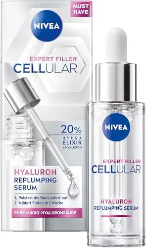 NIVEA Cellular Expert Filler Hyaluron Replumping Serum - Hyaluronsäure – Leichtes, schnell einziehendes Anti-Aging Serum mit 20% Hydra Elixir für geglättete Falten und verbessertes Hautbild, geeignet für alle Hauttypen.