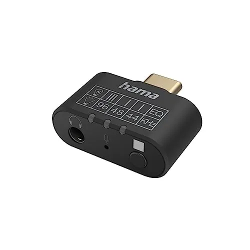 Hama USB C Klinke Adapter USB C Stecker – 3,5 mm Klinke-Buchse (AUX Adapter mit Mikro, Equalizer u. DAC Konverter für HiFi Stereo Sound, Anschluss von Kopfhörer, Lautsprecher an Laptop, Tablet, Handy)