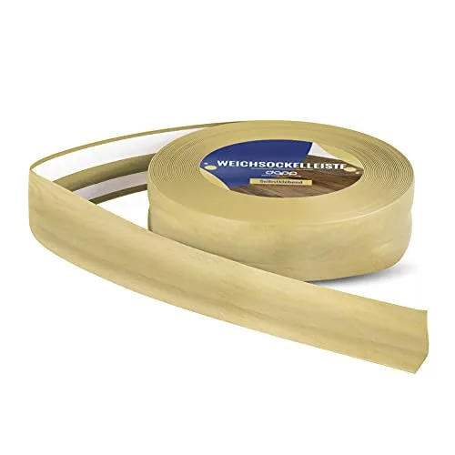 DQ-PP WEICHSOCKELLEISTE – 5m – kiefer – 32x23mm – PVC – selbstklebend – Knickwinkel Fussleisten Gummileiste Sockelleiste Winkelprofil Abschlussleiste Bodenleiste