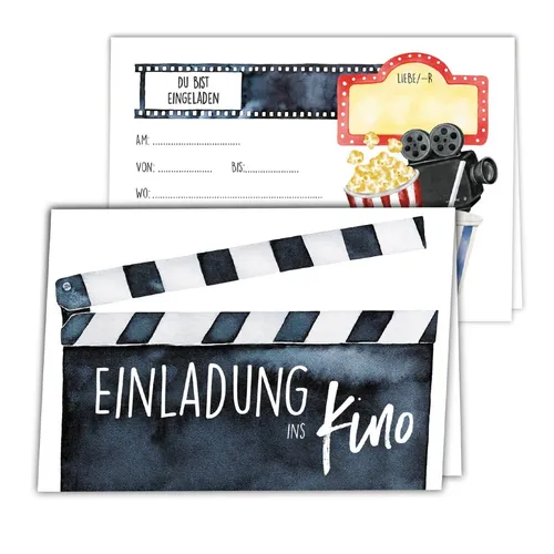 Kino-Einladung – 6 Karten zum Kindergeburtstag mit Bastelanleitung @CALLUNA