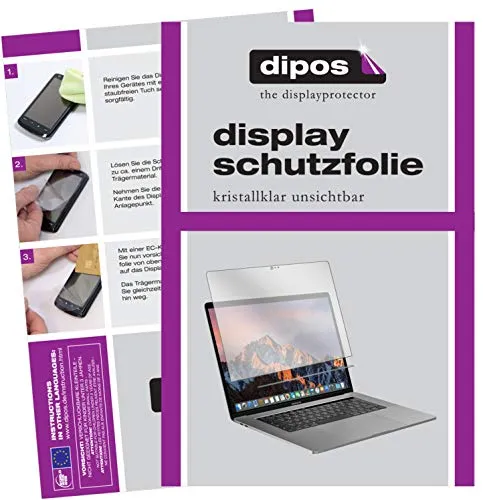 dipos I 2X Schutzfolie klar kompatibel mit Apple MacBook Pro 13 Zoll (2019) Touchbar Folie Displayschutzfolie