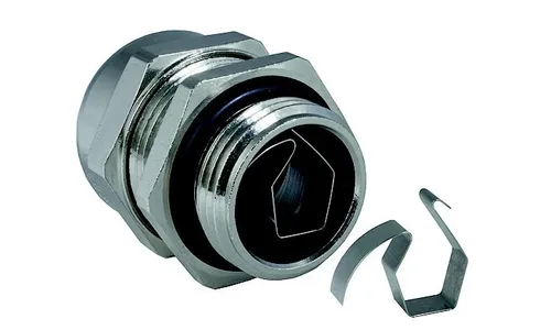 Jacob Kabelverschraubung WADI one EMV M40x1,5 - Hochwertige Kabelverschraubung aus vernickeltem Metall, IP68 Schutzart, ideal für den professionellen Einsatz in anspruchsvollen Umgebungen.